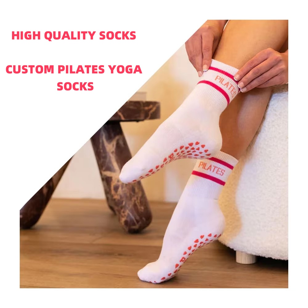 Pilates Yoga Logo - Customised Women Girl slip Pilates Socks
