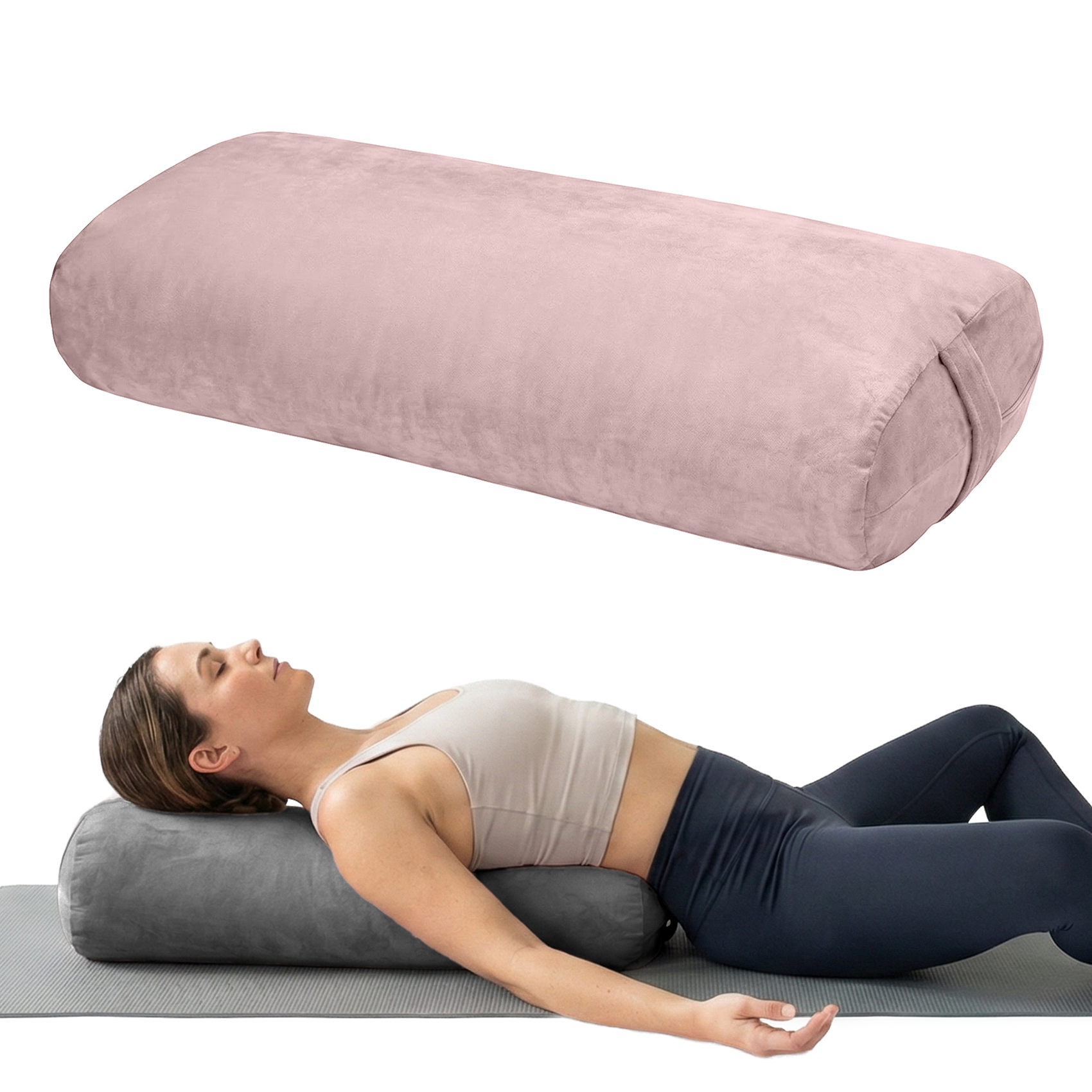 Yoga Bolster Pillow Pink Round - Pilates Yin Yoga recensie en prijs