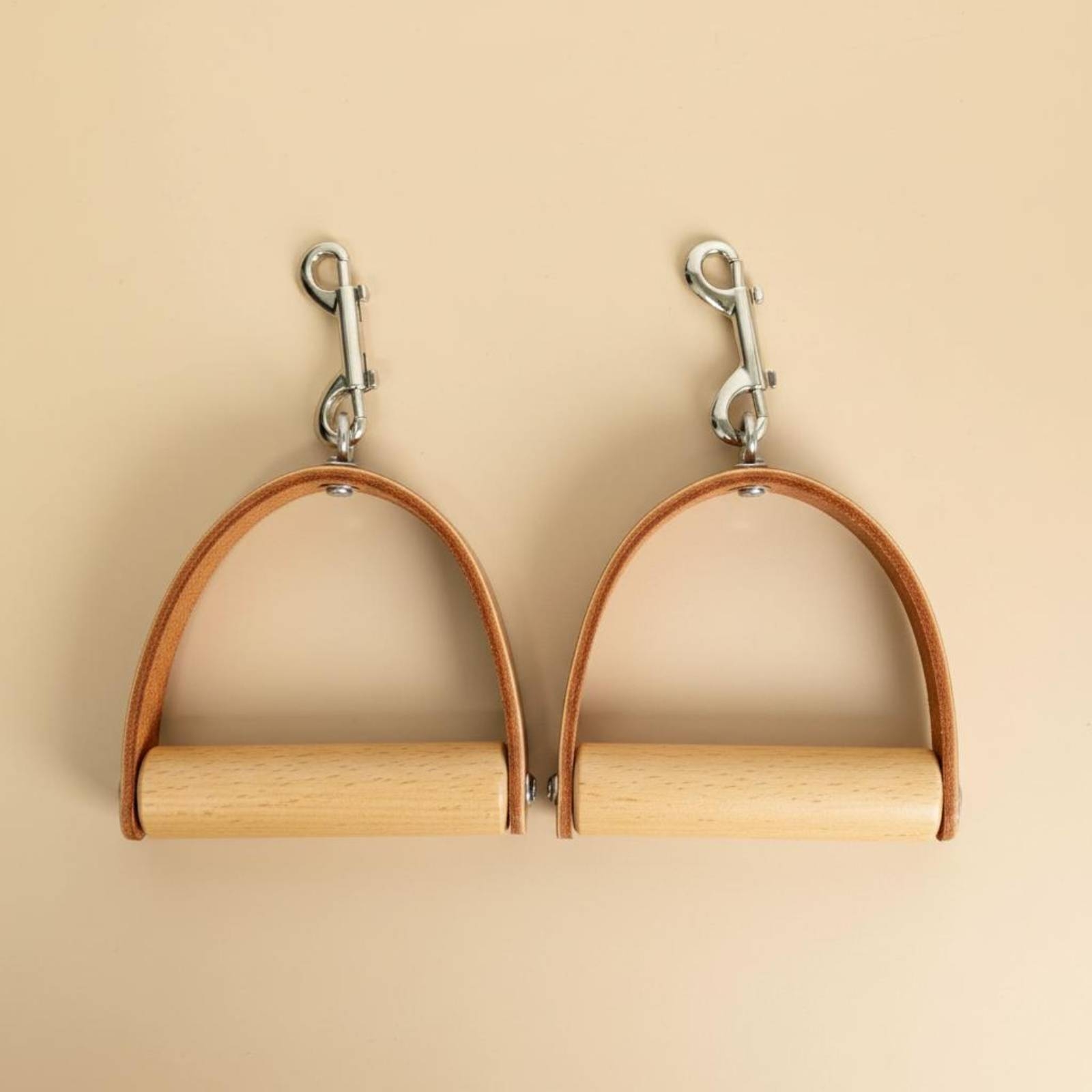 2 Pieces Leather Wood Handles  - Pilates & Yoga Wohlfühlen Forchheim recensie en prijs
