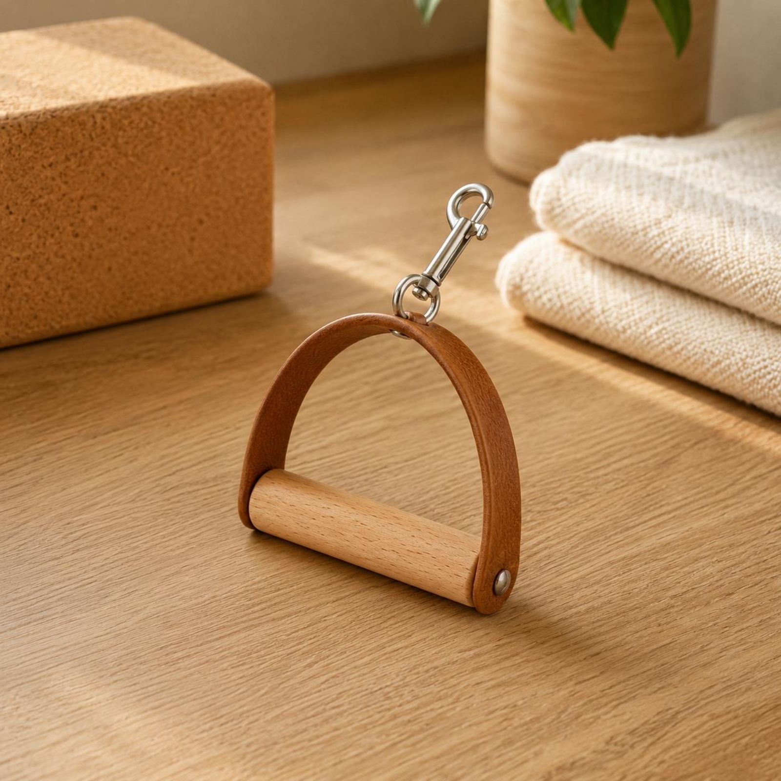 2 Pieces Leather Wood Handles  - Pilates & Yoga Wohlfühlen Forchheim recensie en prijs