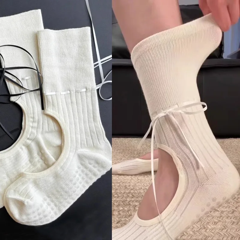 Fashion Women Yoga Socks Ribbo - Pilates Yoga Youtube recensie en prijs