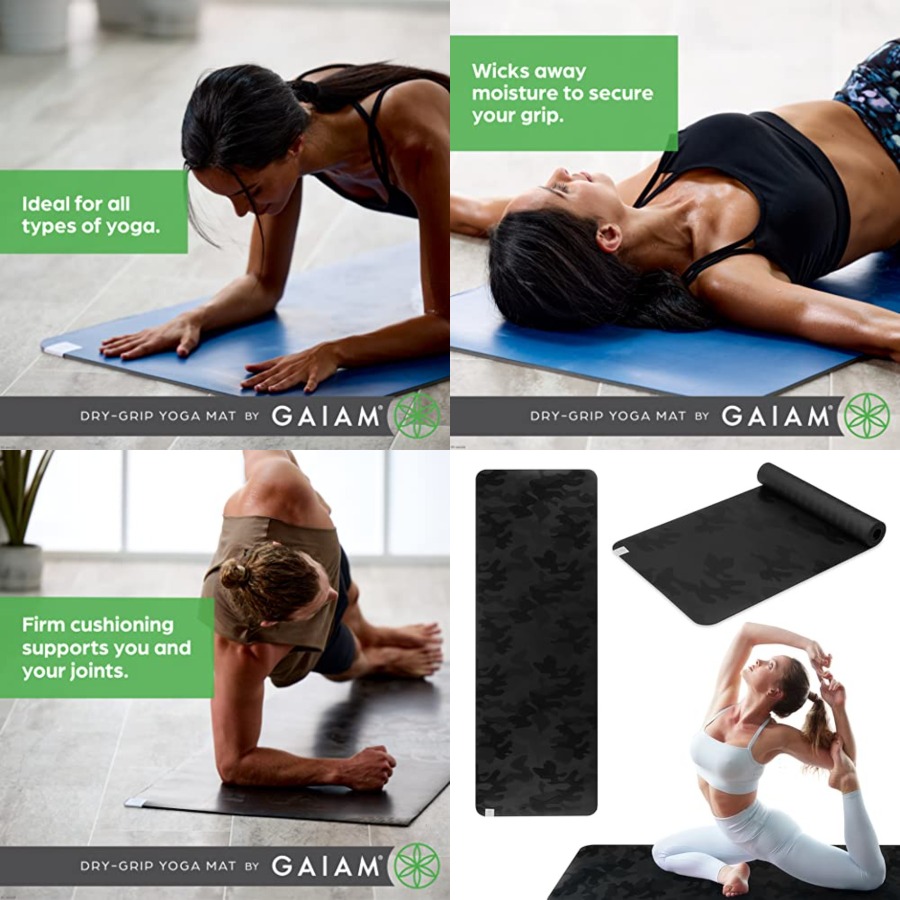 Dry-Grip Yoga Mat - 5mm Thick  - Pilates Yoga Or recensie en prijs